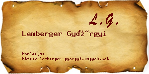 Lemberger Györgyi névjegykártya